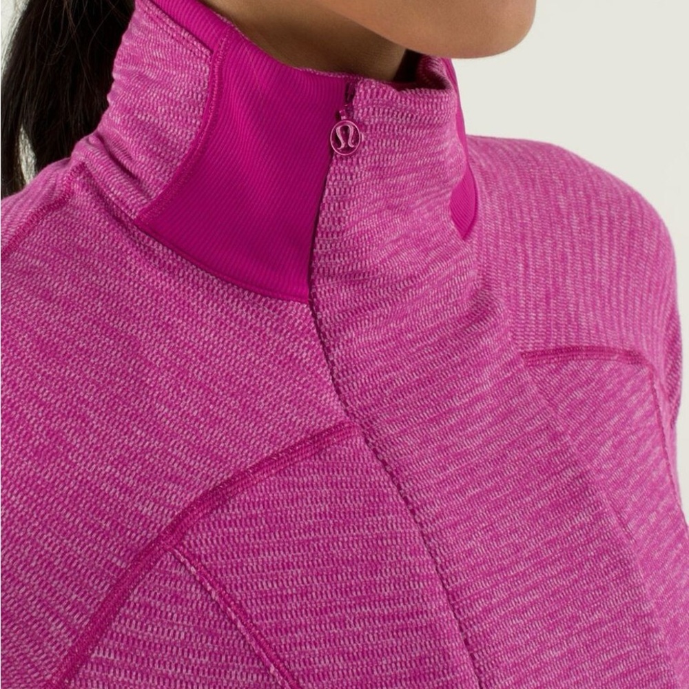 Lululemon Base Runner 1/2 Zip Raspberry Pique‎ Pink Rulu Athletic Top Size 10 - Picture 8 of 16